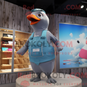 Gray Pigeon maskot kostume...