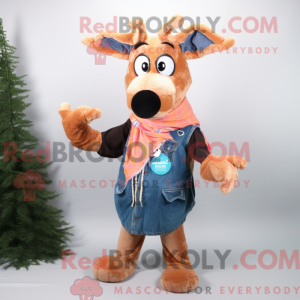 Peach Moose mascottekostuum...