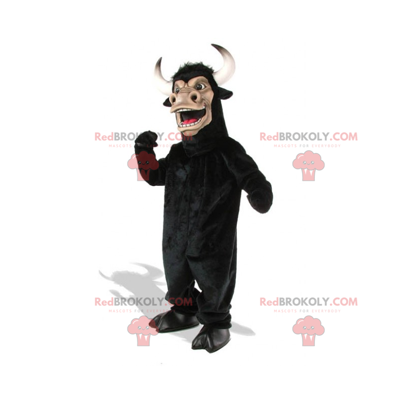 Mascota de toro con grandes cuernos redondeados - Redbrokoly.com
