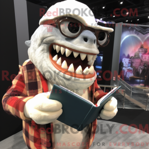 Hvid Megalodon maskot...