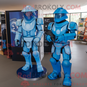 Blue Spartan Soldier mascot...