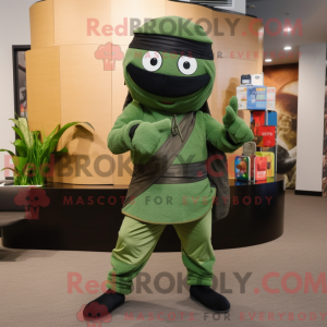 Oliwkowa maska ninja jest...