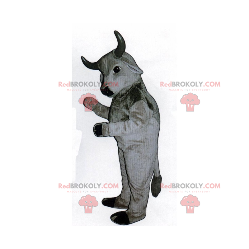 Mascotte de taureau gris - Redbrokoly.com