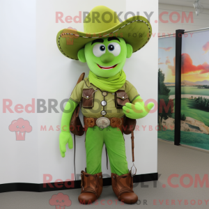 Lime Green Cowboy mascot...