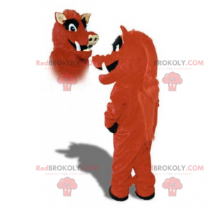 Mascotte del toro rosso e nero - Redbrokoly.com