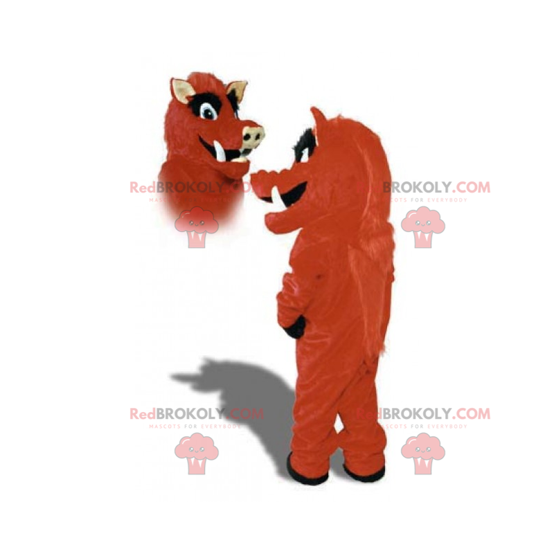Mascotte de taureau rouge et noir - Redbrokoly.com