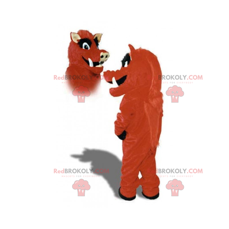 Rotes und schwarzes Stiermaskottchen - Redbrokoly.com