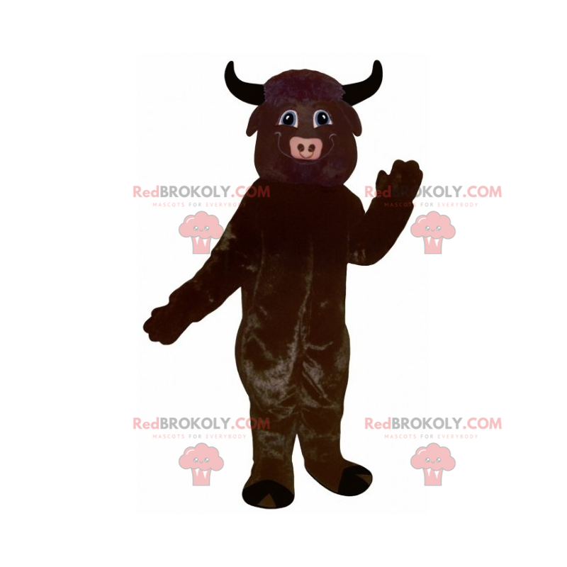 Einfarbiges Bullenmaskottchen - Redbrokoly.com