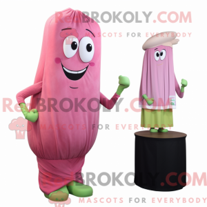 Pink Celery mascottekostuum...