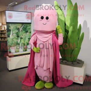 Pink Celery mascottekostuum...