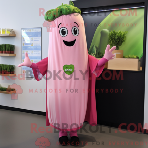 Pink Celery mascottekostuum...
