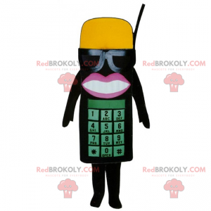 Telephone mascot with glasses and cap - Redbrokoly.com