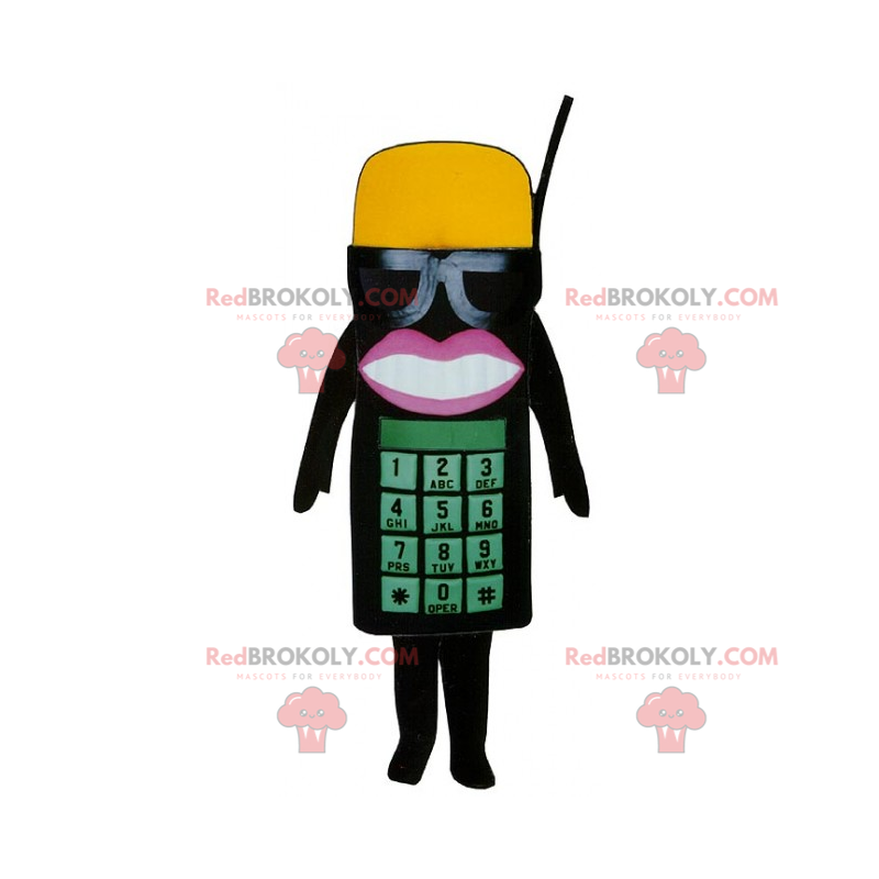 Mascotte del telefono con occhiali e berretto - Redbrokoly.com