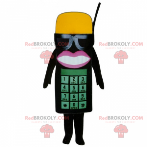 Mascote do telefone com óculos e boné - Redbrokoly.com