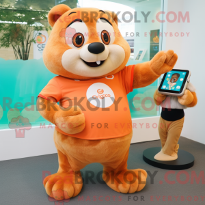 Peach Beaver Maskottchen...