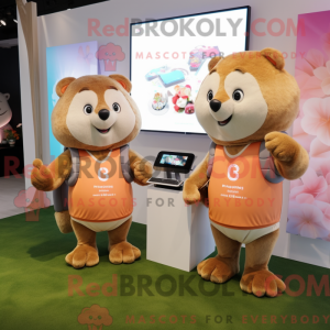 Peach Beaver mascot costume...