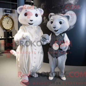 Gray Ermine mascot costume...