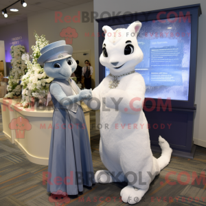 Gray Ermine mascot costume...