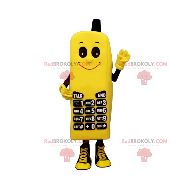 Mascotte del telefono con la faccia sorridente - Redbrokoly.com