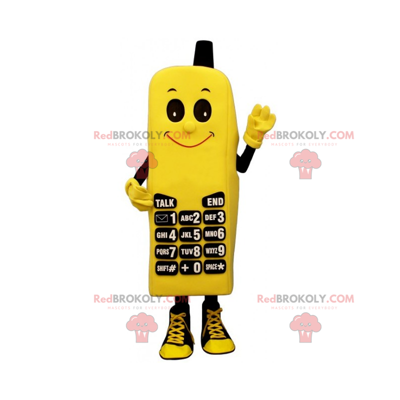 Telefon Maskottchen mit lächelndem Gesicht - Redbrokoly.com