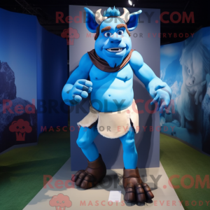 Blue Minotaur mascot...