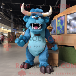 Blue Minotaur mascot...