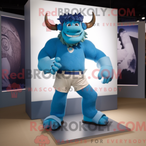 Blue Minotaur mascot...
