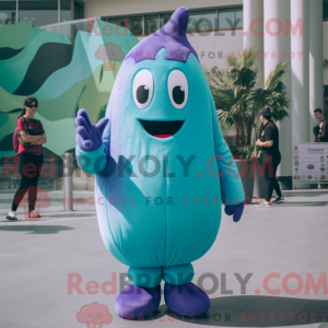 Cyan Eggplant Maskottchen...