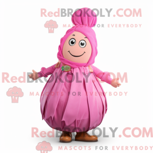 Rosa nepe-maskotdraktfigur...