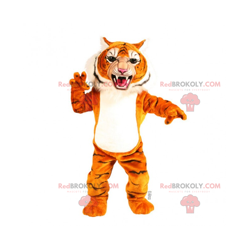 Tiger maskot med åben mund - Redbrokoly.com
