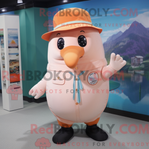 Peach Humpback Whale mascot...