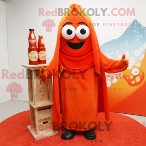 Oranje fles ketchup...