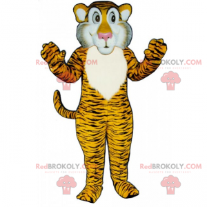 Tiger maskot med hvide kinder - Redbrokoly.com