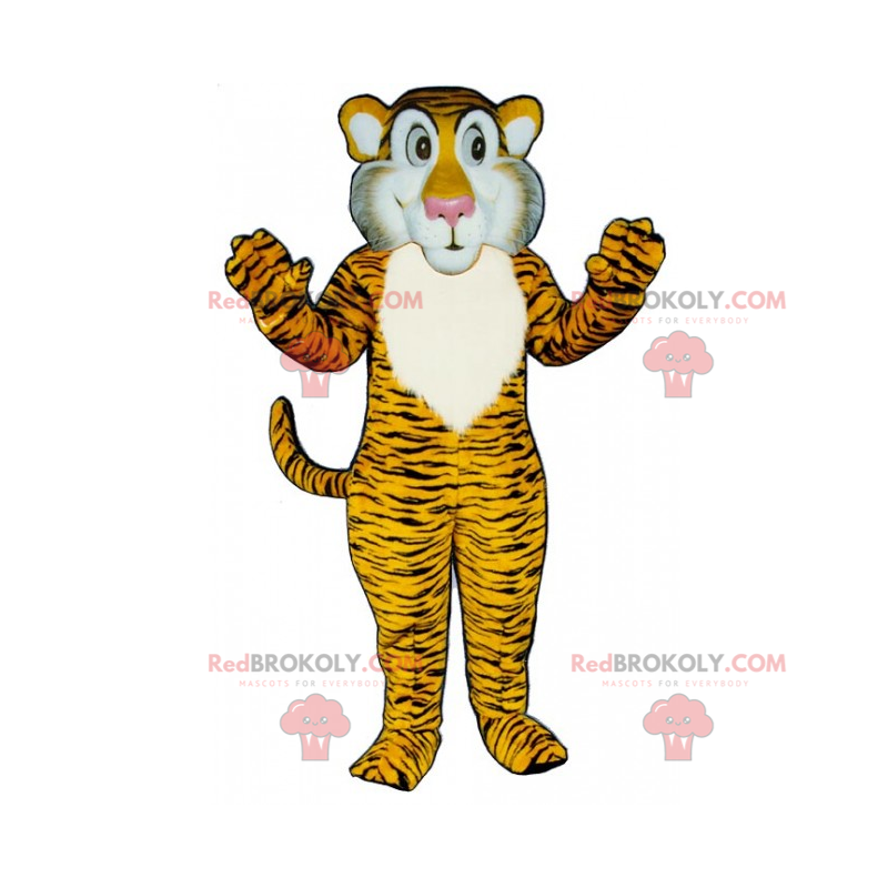 Tiger maskot med hvide kinder - Redbrokoly.com