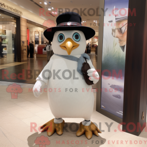 Hvit pingvin-maskotkostyme...
