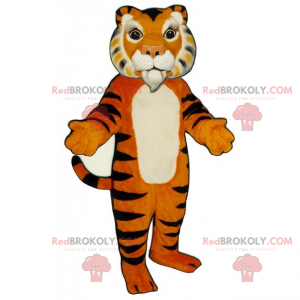 Tiger maskot med hvid ged - Redbrokoly.com