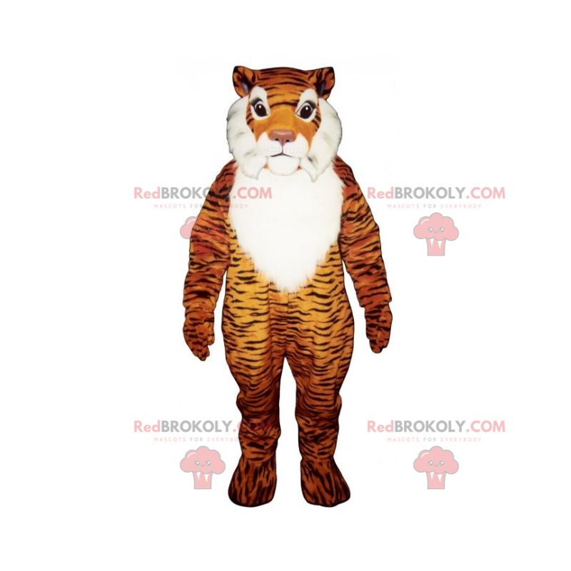 Mascote tigre com cabelos longos - Redbrokoly.com