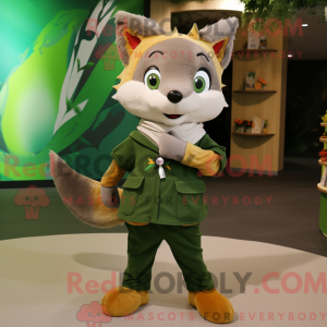 Olive Fox mascottekostuum...