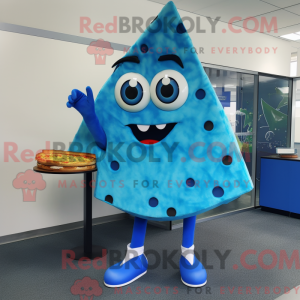 Blue Pizza Slice mascot...