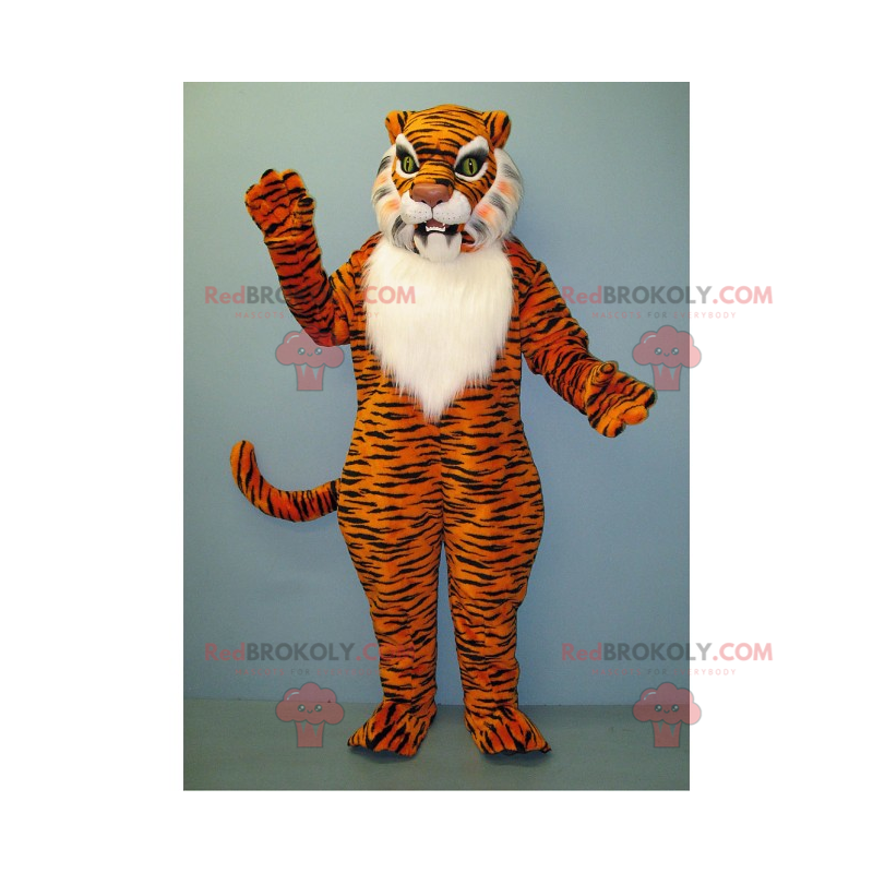 Tiger maskot med hvid mave - Redbrokoly.com