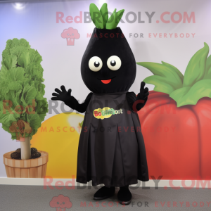 Svart reddik maskot drakt...