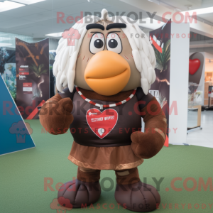 Brunt hjerte maskot kostume...