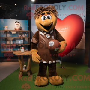 Brown Heart mascot costume...