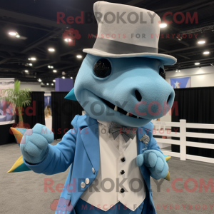 Sky Blue Stegosaurus mascot...