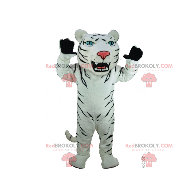 Mascotte de tigre blanc et noir - Redbrokoly.com Mascotte de tigre blanc et noir - Redbrokoly.com