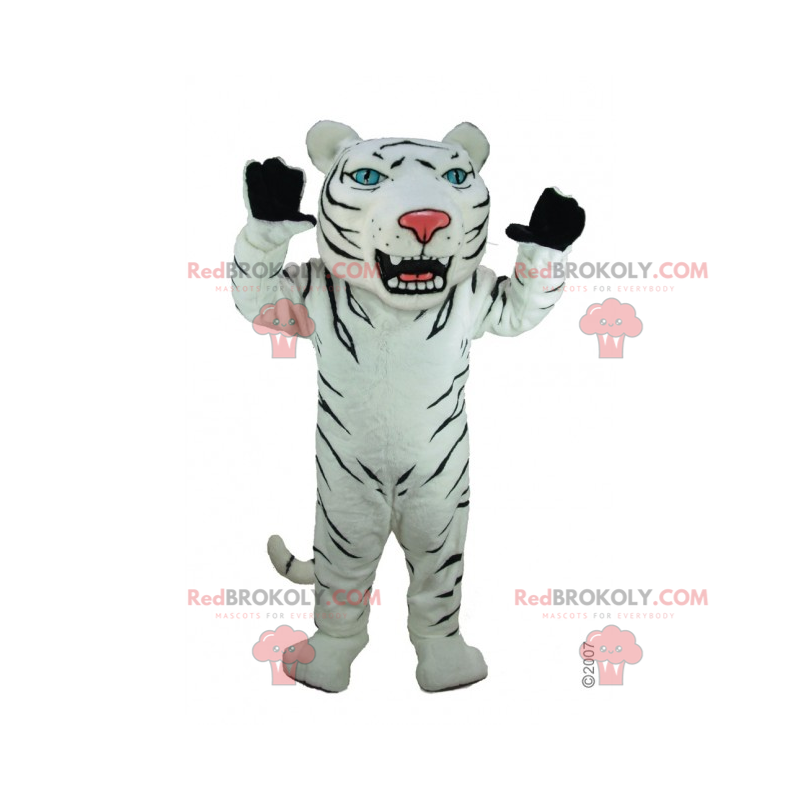 Witte en zwarte tijger mascotte - Redbrokoly.com