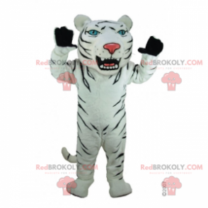 Weißes und schwarzes Tigermaskottchen - Redbrokoly.com