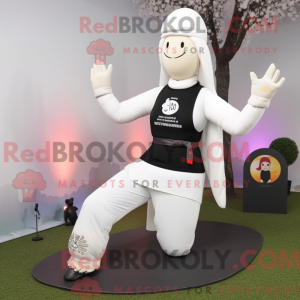 Wit kerkhofmascottekostuum...