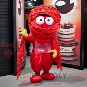 Rode Ramen-mascottekostuum...