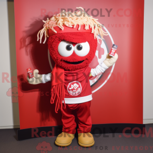 Rød Ramen maskot kostume...